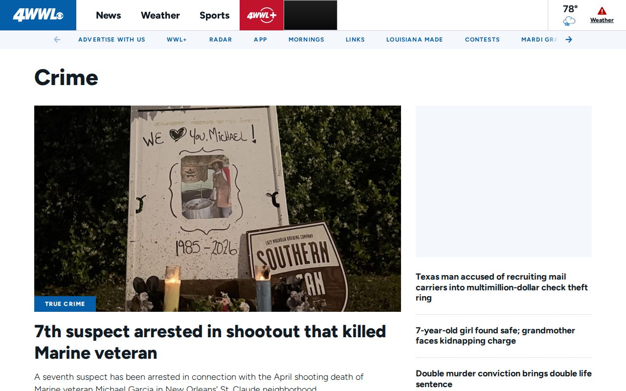 Jefferson Parish crime-news records source at WWL-TV